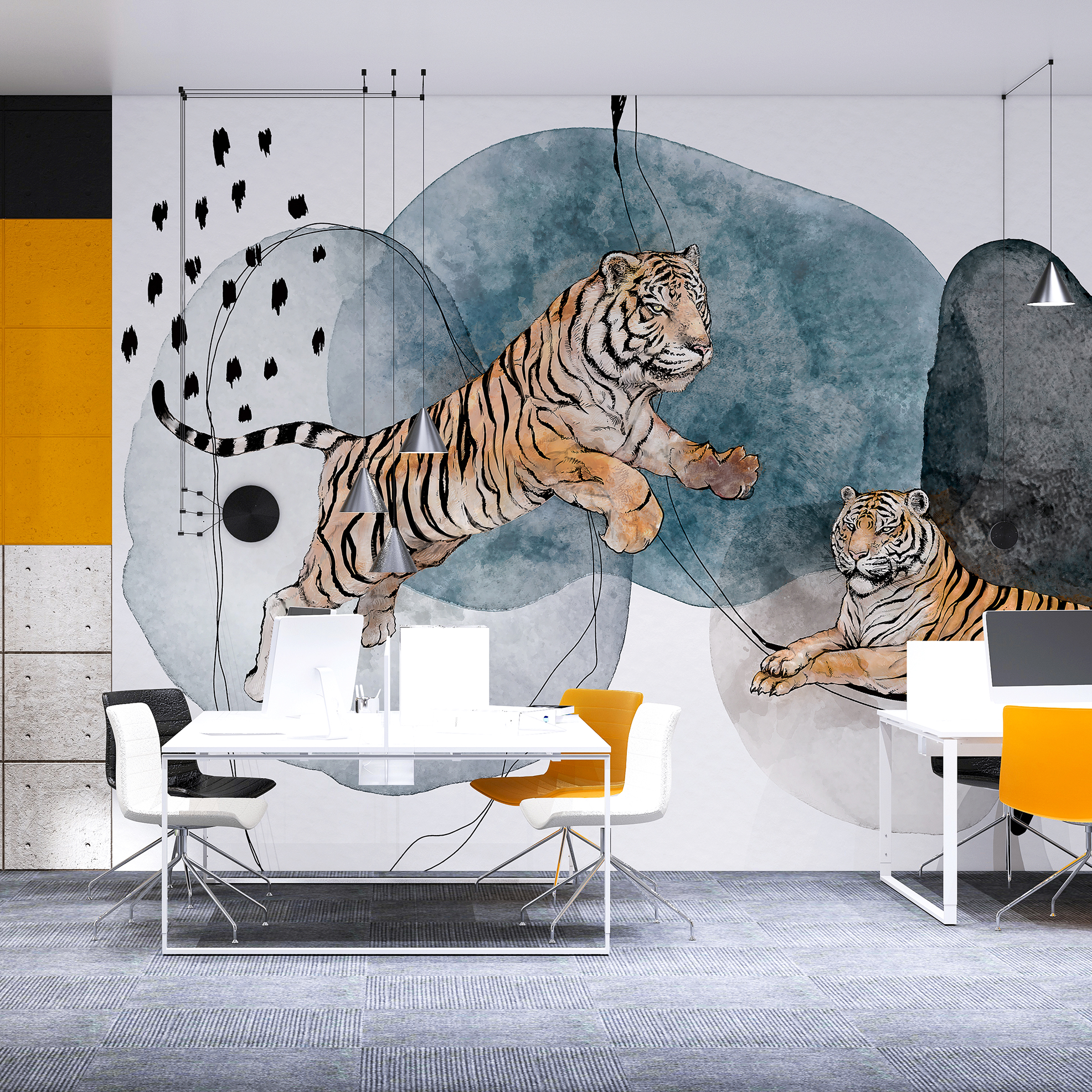 Tiger wallpaper according to Salvador Dali