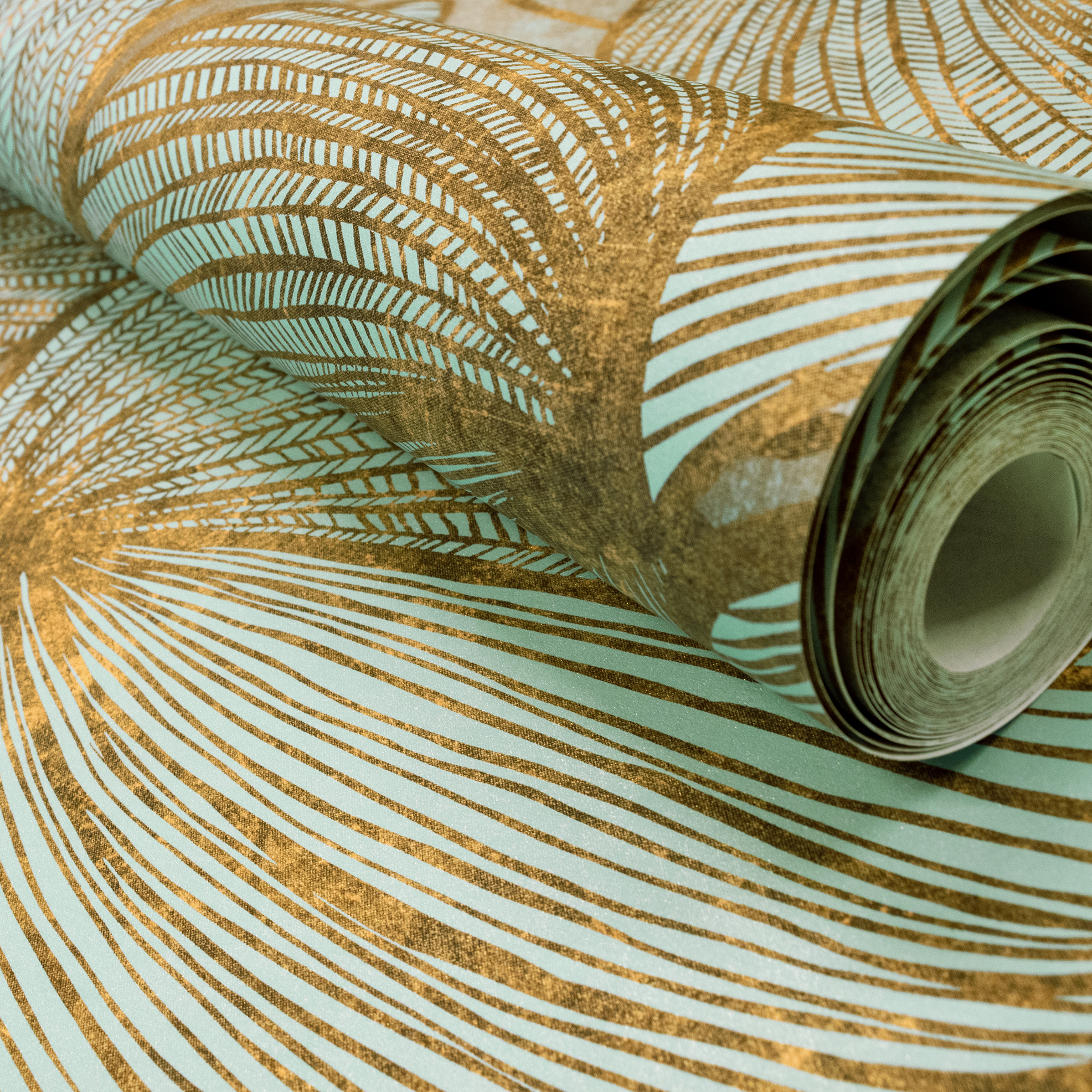 Cremeweiß antik Designtapete Sand Wischtechnik Gold Rosen Glanz Tapete 