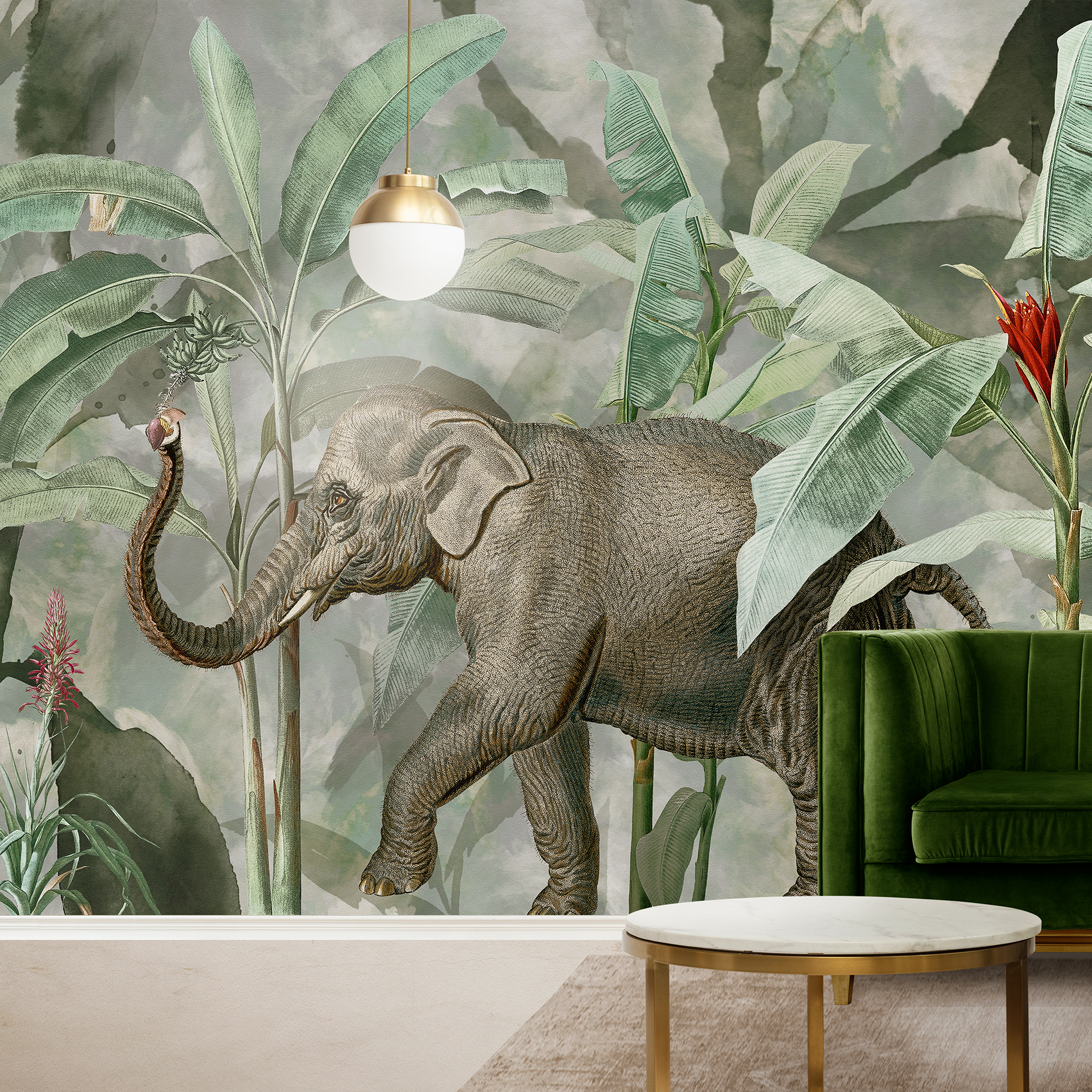 Exotic animal wallpaper with elephant