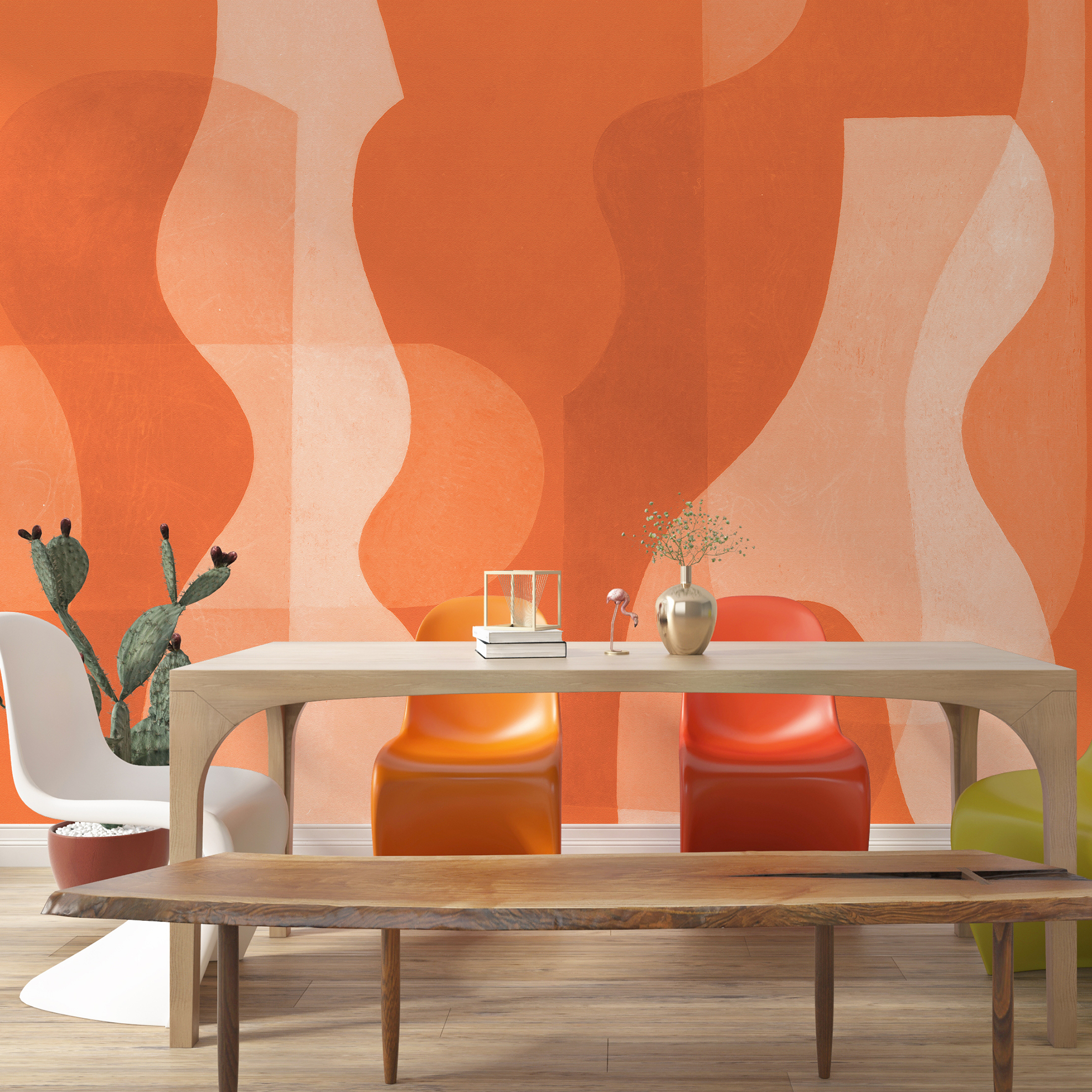 Manufakturqualität trifft auf Nachhaltigkeit mit den gesunden Wandbildern von Hohenberger in orange